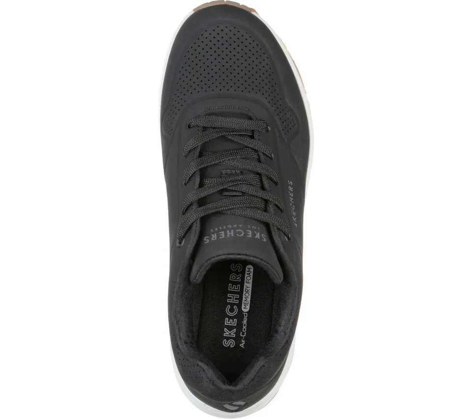 Women's Wide Fit Skechers 73690 Uno - Stand On Air Walking Street Wear Trainers