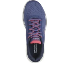Women's Wide Fit Skechers 125215 Go Walk 7 Cosmic Waves Trainers
