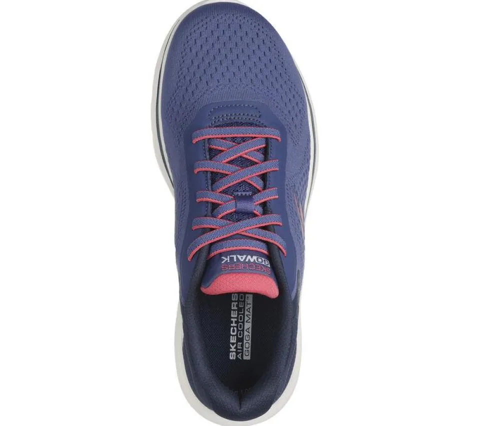 Women's Wide Fit Skechers 125215 Go Walk 7 Cosmic Waves Trainers