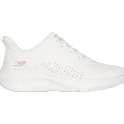 Women's Wide Fit Skechers 117497 Bobs Sport Squad Waves Trainers