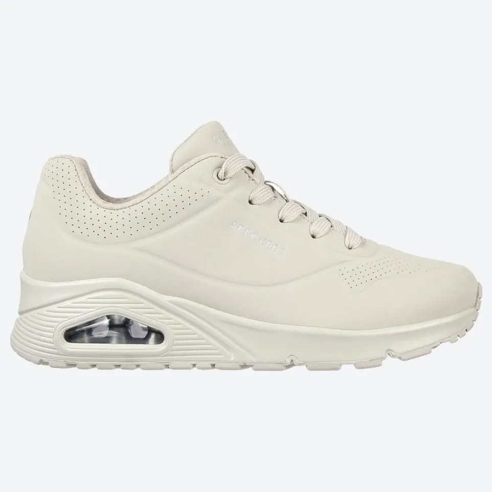 Women's Wide Fit Skechers 73690 Uno - Stand On Air Walking Street Wear Trainers