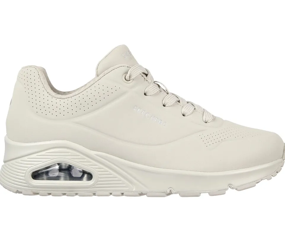 Women's Wide Fit Skechers 73690 Uno - Stand On Air Walking Street Wear Trainers
