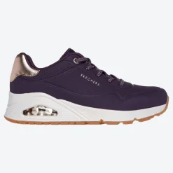 Women's Wide Fit Skechers 155196 Uno Shimmer Away Trainers