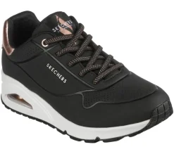 Women's Wide Fit Skechers Uno 155196 Shimmer Away Trainers