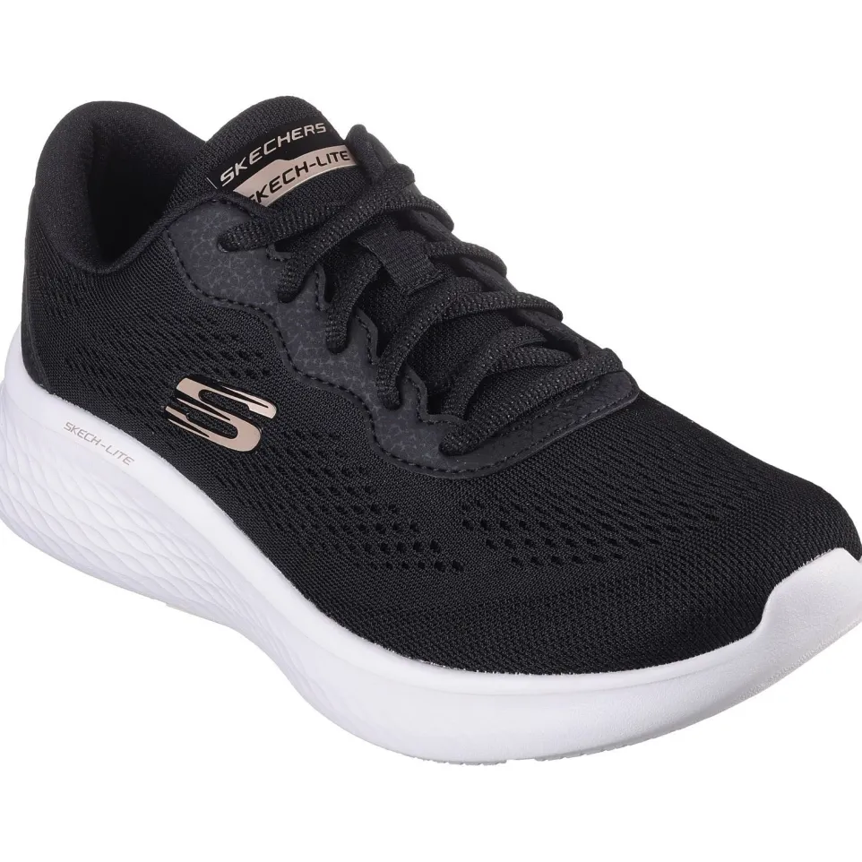 Women's Wide Fit Skechers 149991 Skech Lite Pro Perfect Time Trainers - Black/Rose Gold