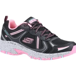 Women's Wide Fit Skechers 149820 Hillcrest Vast Adventure Trainers - Black/Hot Pink