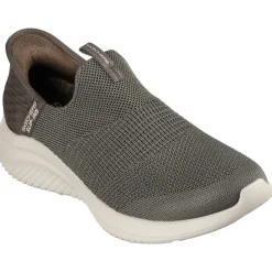 Women's Wide Fit Skechers 149708 Slip-ins Ultra Flex 3.0 Cozy Streak Trainers - Olive