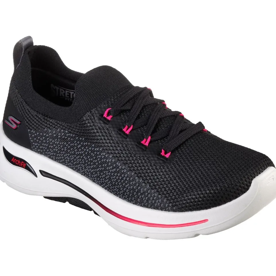 Women's Wide Fit Skechers 124863 Go Walk Arch Fit Clancy Trainers