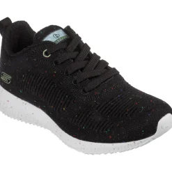 Women's Wide Fit Skechers 117282 Bobs Squad Reclaim Life Trainers - Black