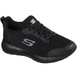 Women's Wide Fit Skechers 77222EC Squad SR Occupational Trainers - Black