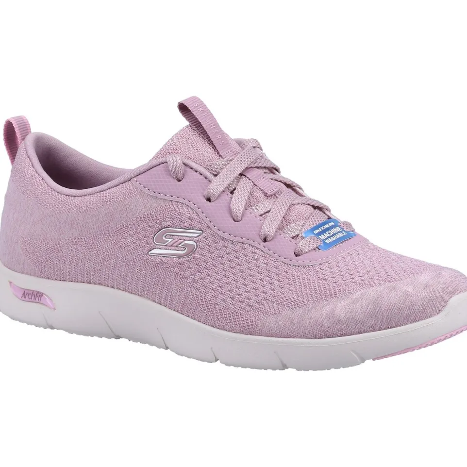 Women's Wide Fit Skechers 104272 Arch Fit Refine Trainers - Mauve