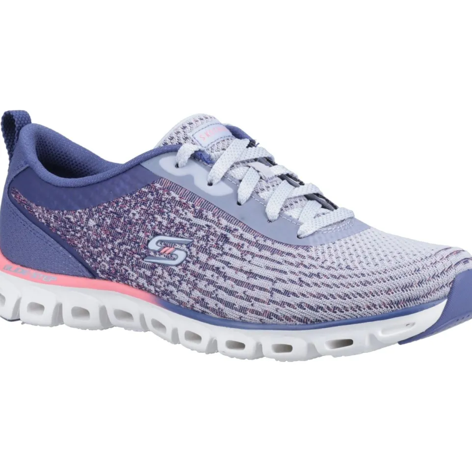 Women's Wide Fit Skechers 104325 Glide-Step Head Start Trainers