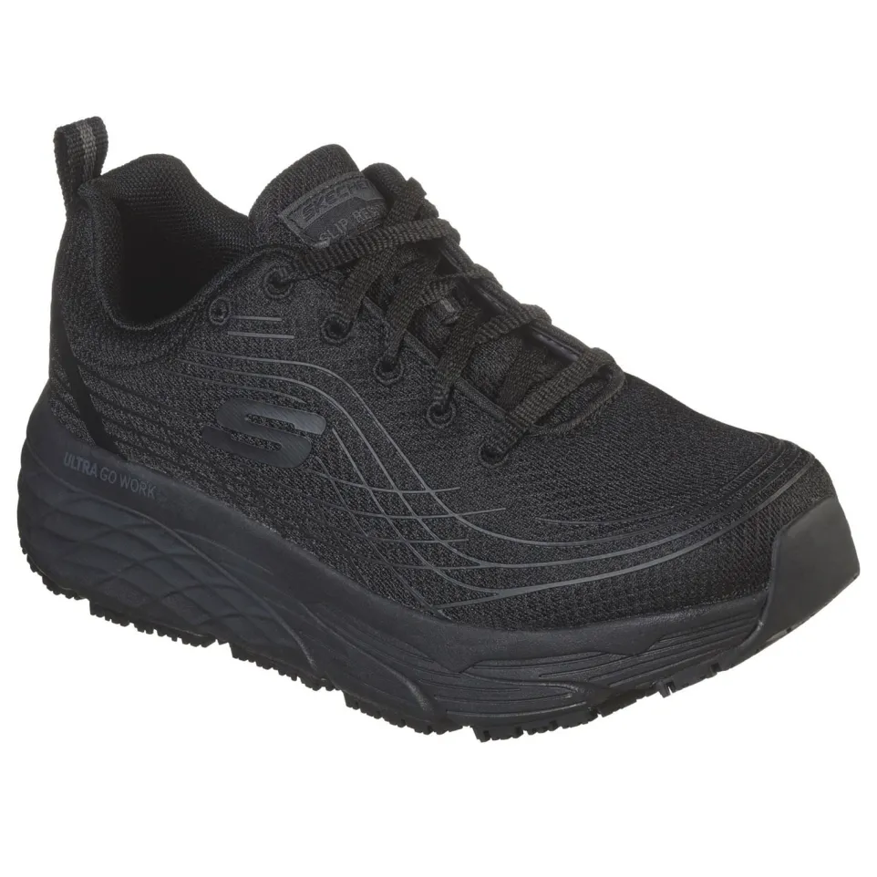 Women's Wide Fit Skechers 108016EC Max Cushioning Elite Sr Trainers -Black