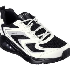 Women's Wide Fit Skechers 177424 Tres Air Uno Street Fl Air Trainers - Black/White