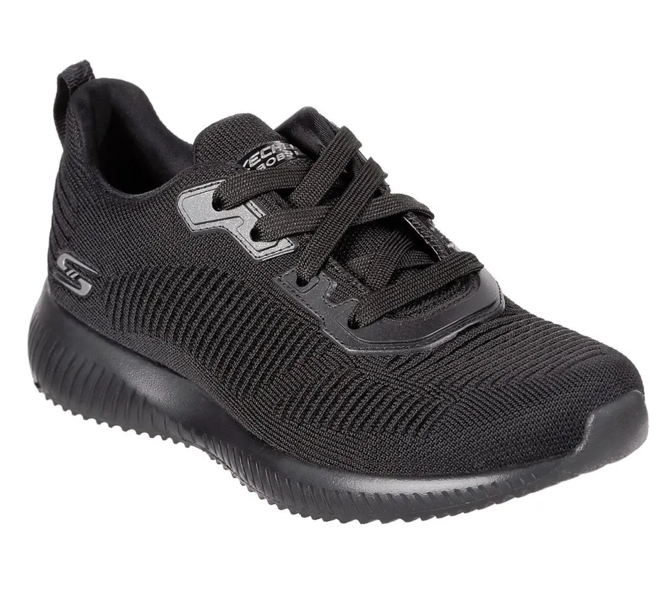 Womens Wide Fit Skechers Bobs Tough Talk-32504 Trainers - Black