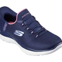 Women's Wide Fit Skechers 150123 Slip-ins Summits Diamond Dream Trainer