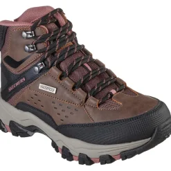 Women's Wide Fit Skechers 158257 Selmen Hiking Waterproof Boots - Chocolate