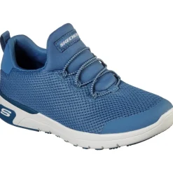 Women's Wide Fit Skechers 77281EC Marsing Waiola SR Safety Trainers - Blue