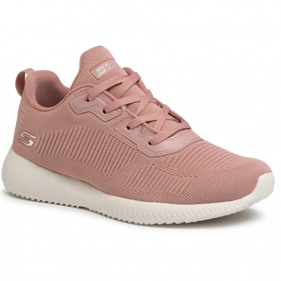 Womens Wide Fit Skechers Bobs Tough Talk-32504 Trainers - Blush