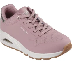 Women's Wide Fit Skechers 155196 Uno Shimmer Away Trainers