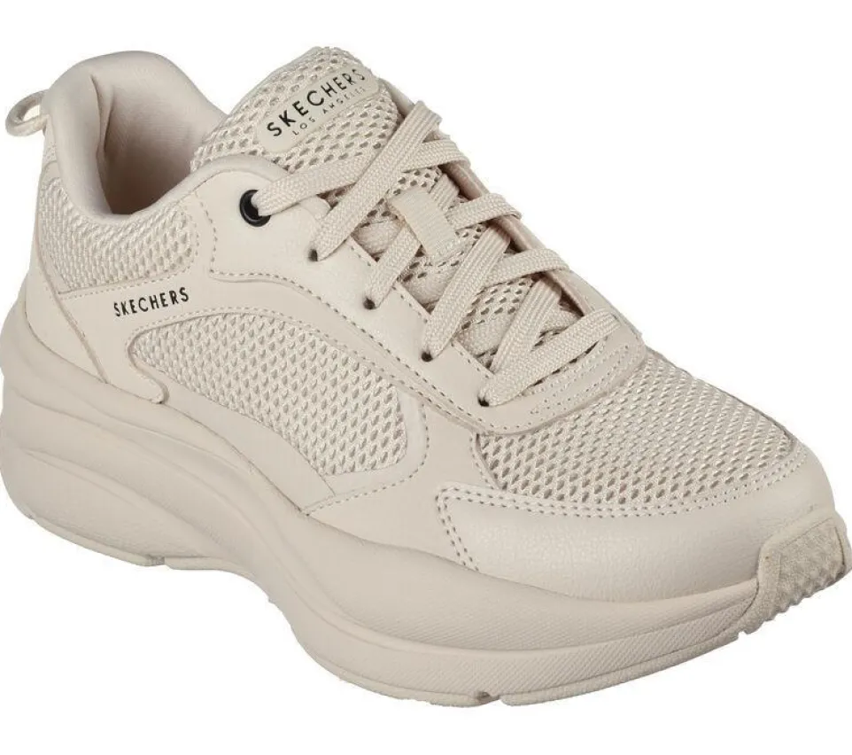 Women's Wide Fit Skechers 177402 Street Twisterz Lighten Up Trainers - Sand