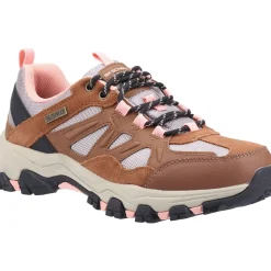 Women's Wide Fit Skechers SK167003 Selmen West Highland Hiking Trainers - Brown/Tan