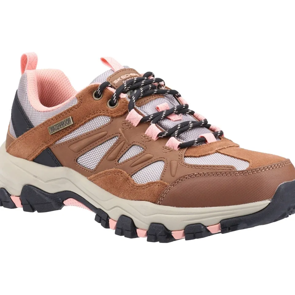 Women's Wide Fit Skechers SK167003 Selmen West Highland Hiking Trainers - Brown/Tan