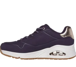 Women's Wide Fit Skechers 155196 Uno Shimmer Away Trainers