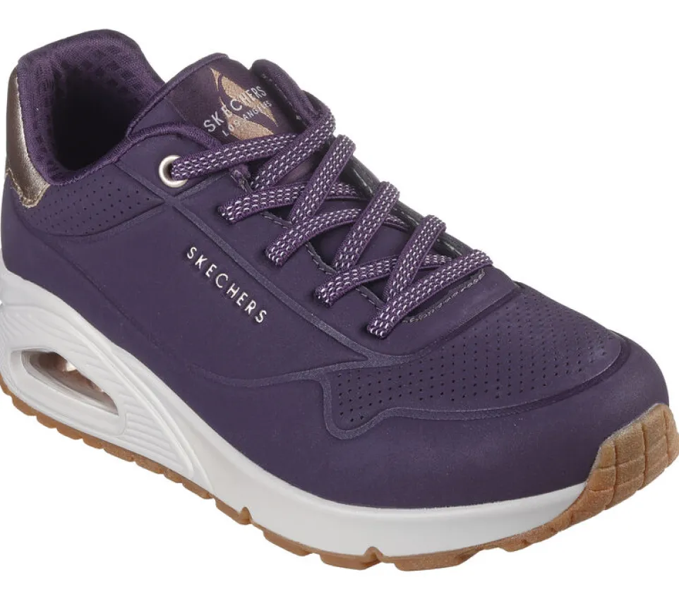 Women's Wide Fit Skechers 155196 Uno Shimmer Away Trainers