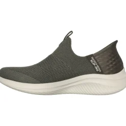 Women's Wide Fit Skechers 149708 Slip-ins Ultra Flex 3.0 Cozy Streak Trainers - Olive