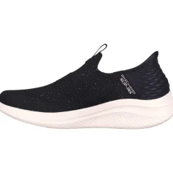 Women's Wide Fit Skechers 149594 Slip-ins Ultra Flex 3.0 Trainers - Black/Rose Gold