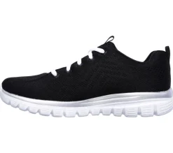 Womens Wide Fit Skechers 12615 Walking Trainers - Black/White