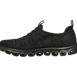 Women's Wide Fit Skechers 104198 Glide Step Grand Flash Trainers - Black