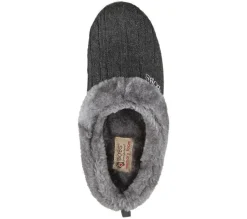 Womens Wide Fit Skechers Keepsakes Ice Angel Mule Slippers - Charcoal