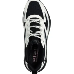 Women's Wide Fit Skechers 177424 Tres Air Uno Street Fl Air Trainers - Black/White