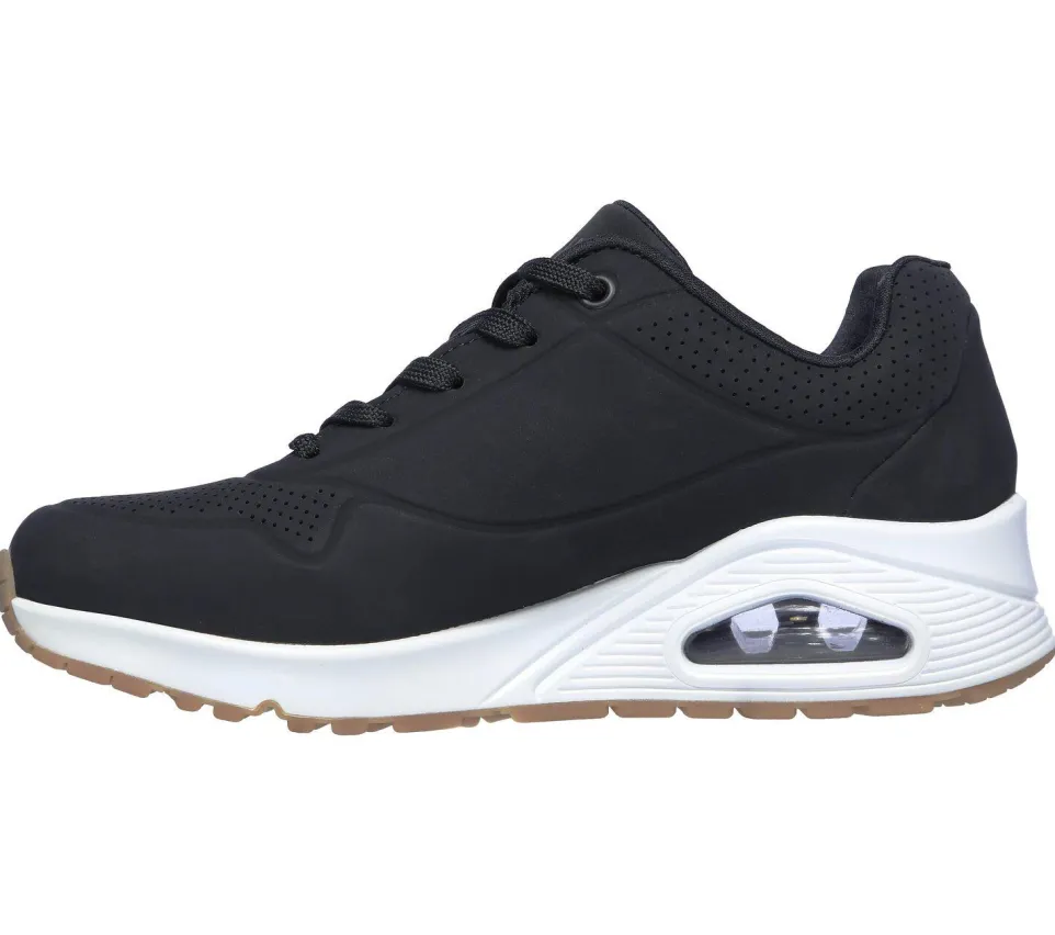 Women's Wide Fit Skechers 73690 Uno - Stand On Air Walking Street Wear Trainers