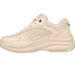 Women's Wide Fit Skechers 177402 Street Twisterz Lighten Up Trainers - Sand