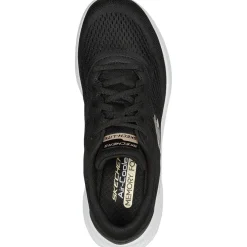 Women's Wide Fit Skechers 149991 Skech Lite Pro Perfect Time Trainers - Black/Rose Gold