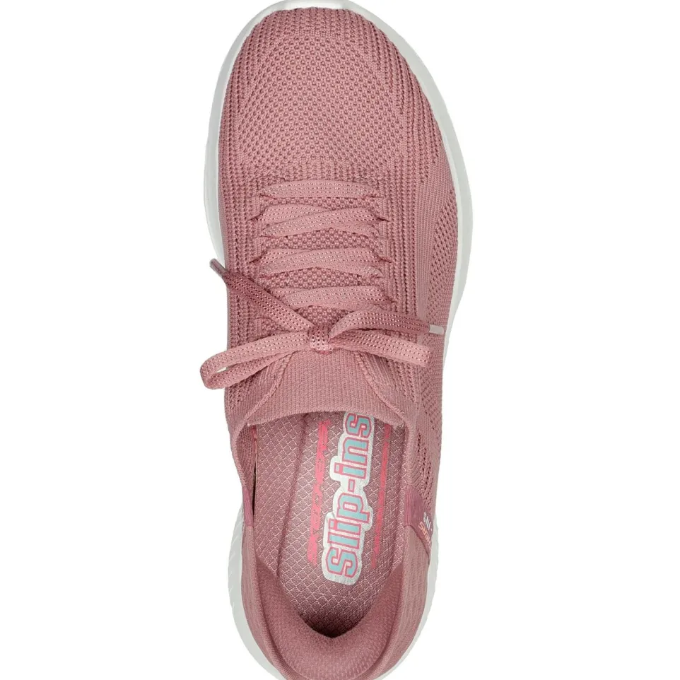 Women's Wide Fit Skechers 149710 Slip-ins Ultra Flex 3.0 Brilliant Path Trainers - Mauve
