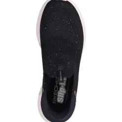 Women's Wide Fit Skechers 149594 Slip-ins Ultra Flex 3.0 Trainers - Black/Rose Gold