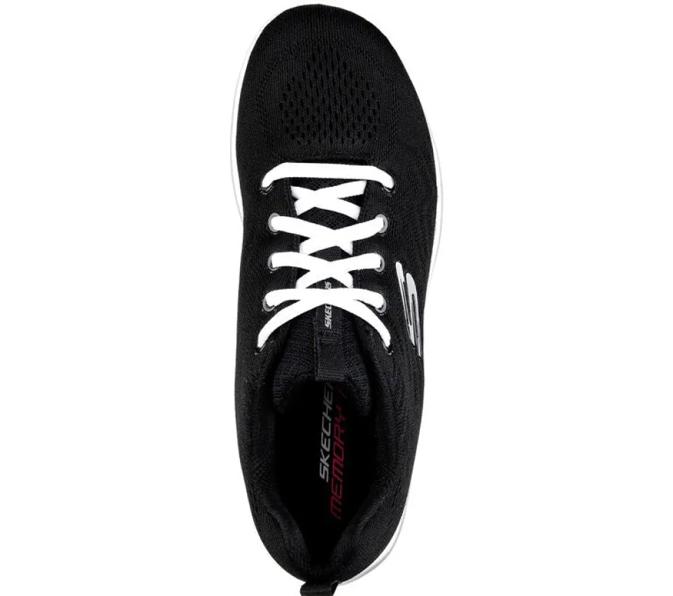 Womens Wide Fit Skechers 12615 Walking Trainers - Black/White