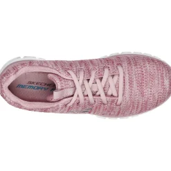 Women's Wide Fit Skechers 12614 Graceful Twisted Fortune Trainers - Mauve