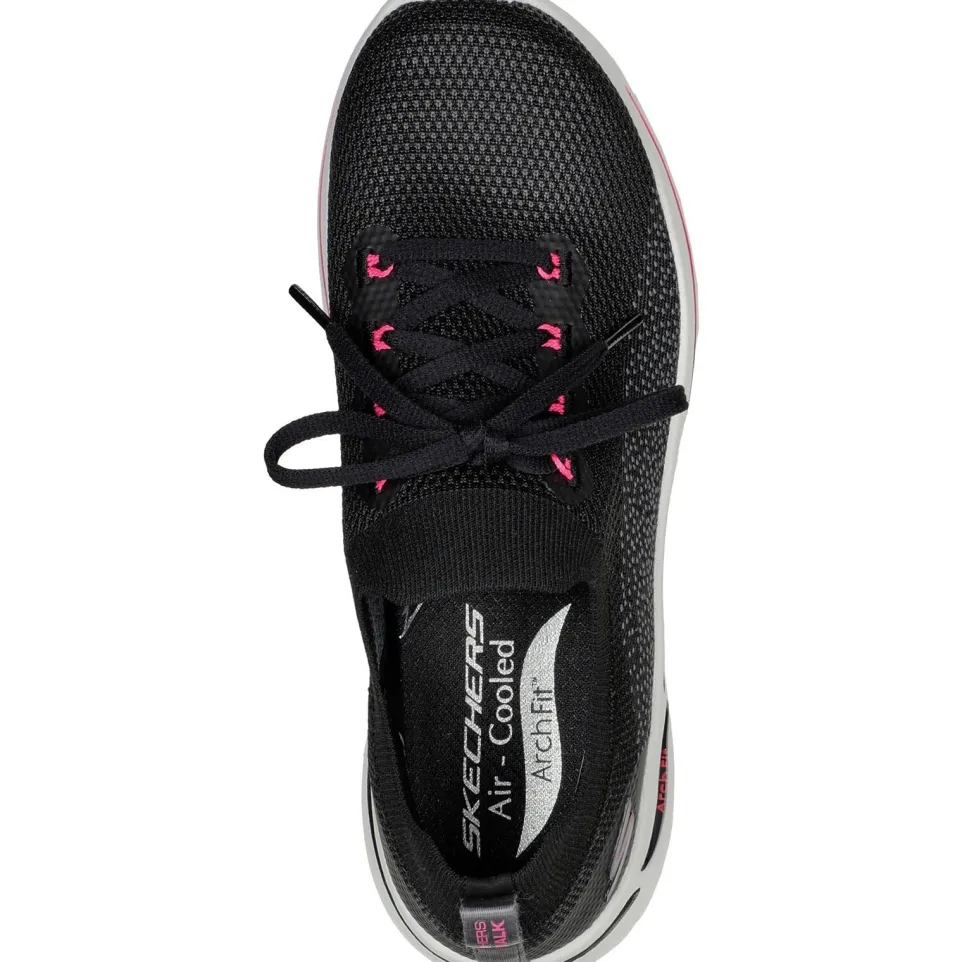 Women's Wide Fit Skechers 124863 Go Walk Arch Fit Clancy Trainers
