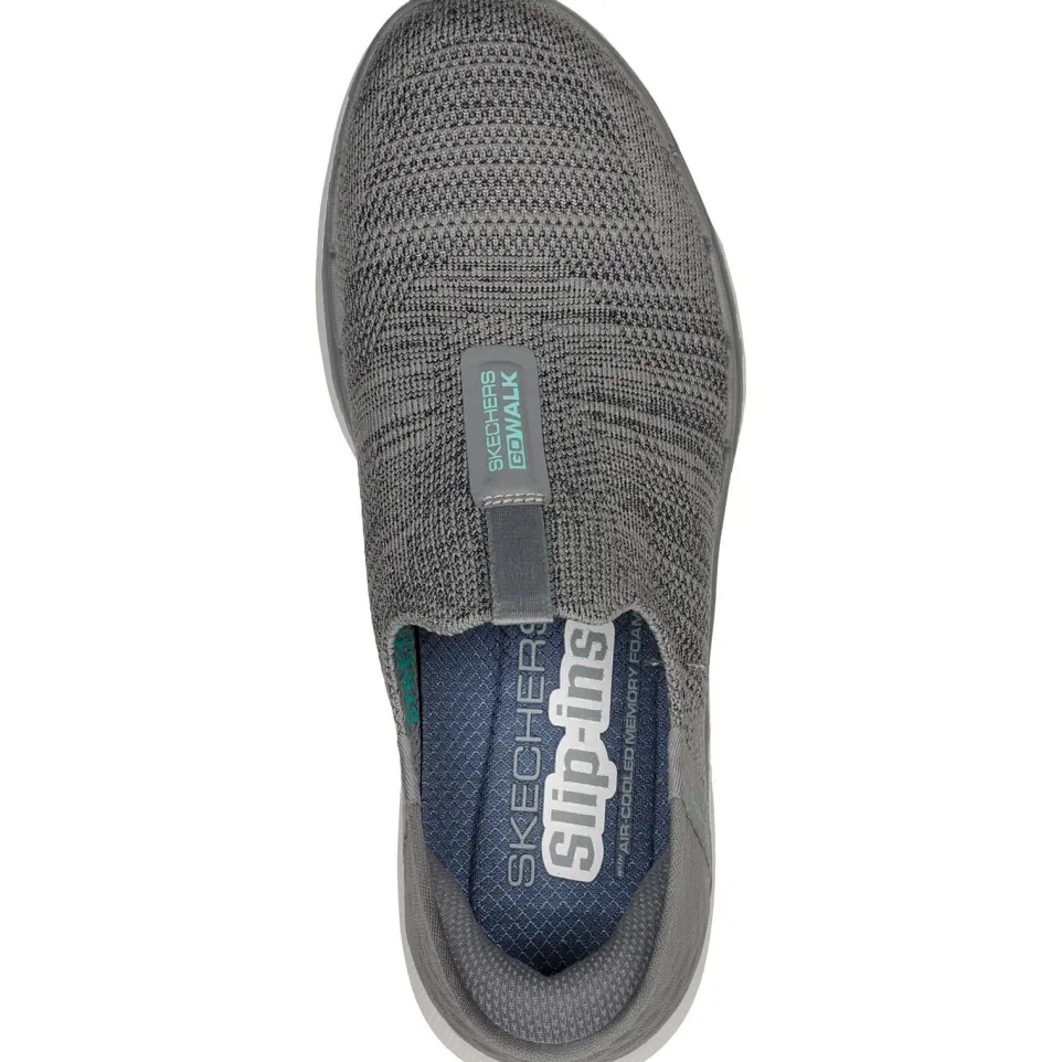 Women's Wide Fit Skechers 124569 Slip-ins GO WALK 6 Fabulous View Trainers - Grey