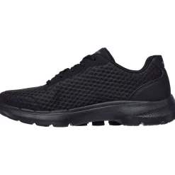 Women's Wide Fit Skechers 124514 Go Walk 6 Iconic Vision Trainers - Black