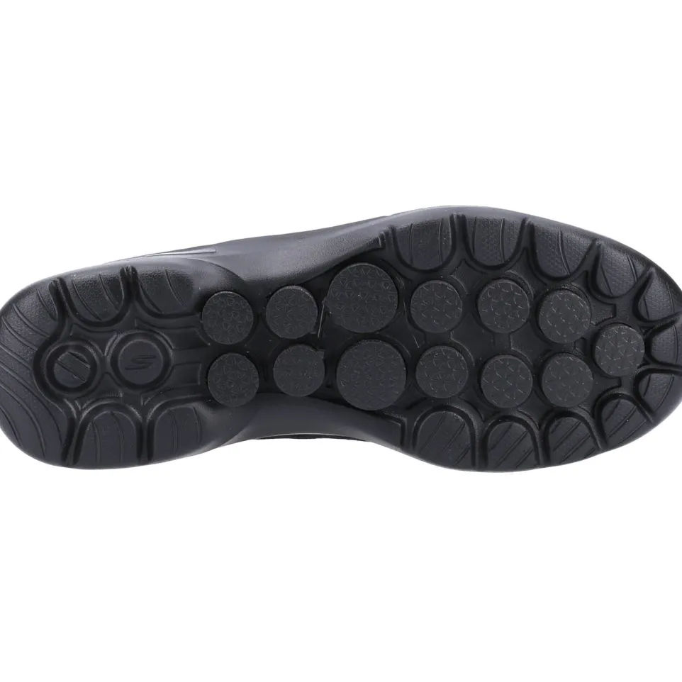 Women's Wide Fit Skechers 124508 Go Walk 6 Big Splash Trainers - Black/Black