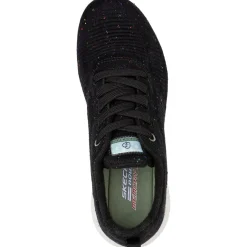 Women's Wide Fit Skechers 117282 Bobs Squad Reclaim Life Trainers - Black