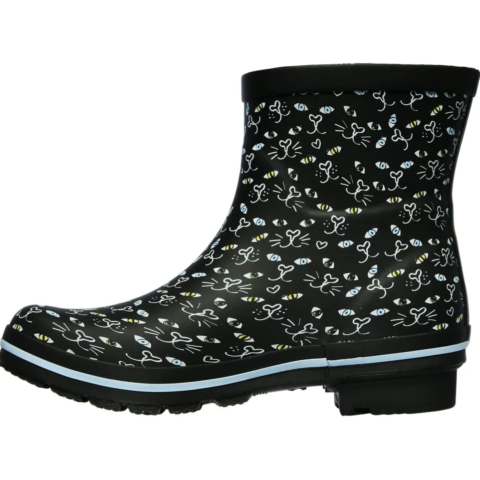 Women's Wide Fit Skechers 113158 Bobs Rain Check Misty Eye Wellie Trainers
