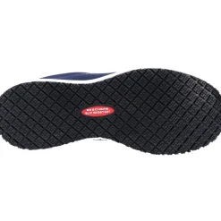 Women's Wide Fit Skechers 77222EC Squad SR Occupational Trainers - Navy