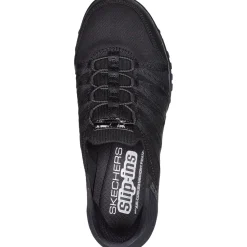 Women's Wide Fit Skechers 100593 Breathe Easy Roll With Me Trainers - Black